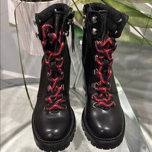 SAM EDELMAN
Sade Stacked Heel Leather Combat Boots